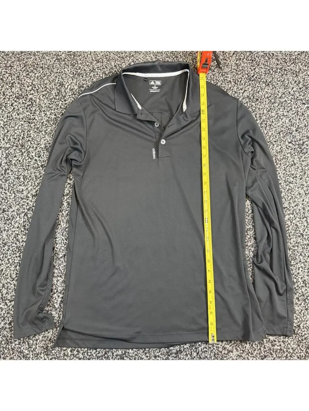 Adidas Golf Long Sleeve Polo Shirt Mens Medium Gray Performance Golf